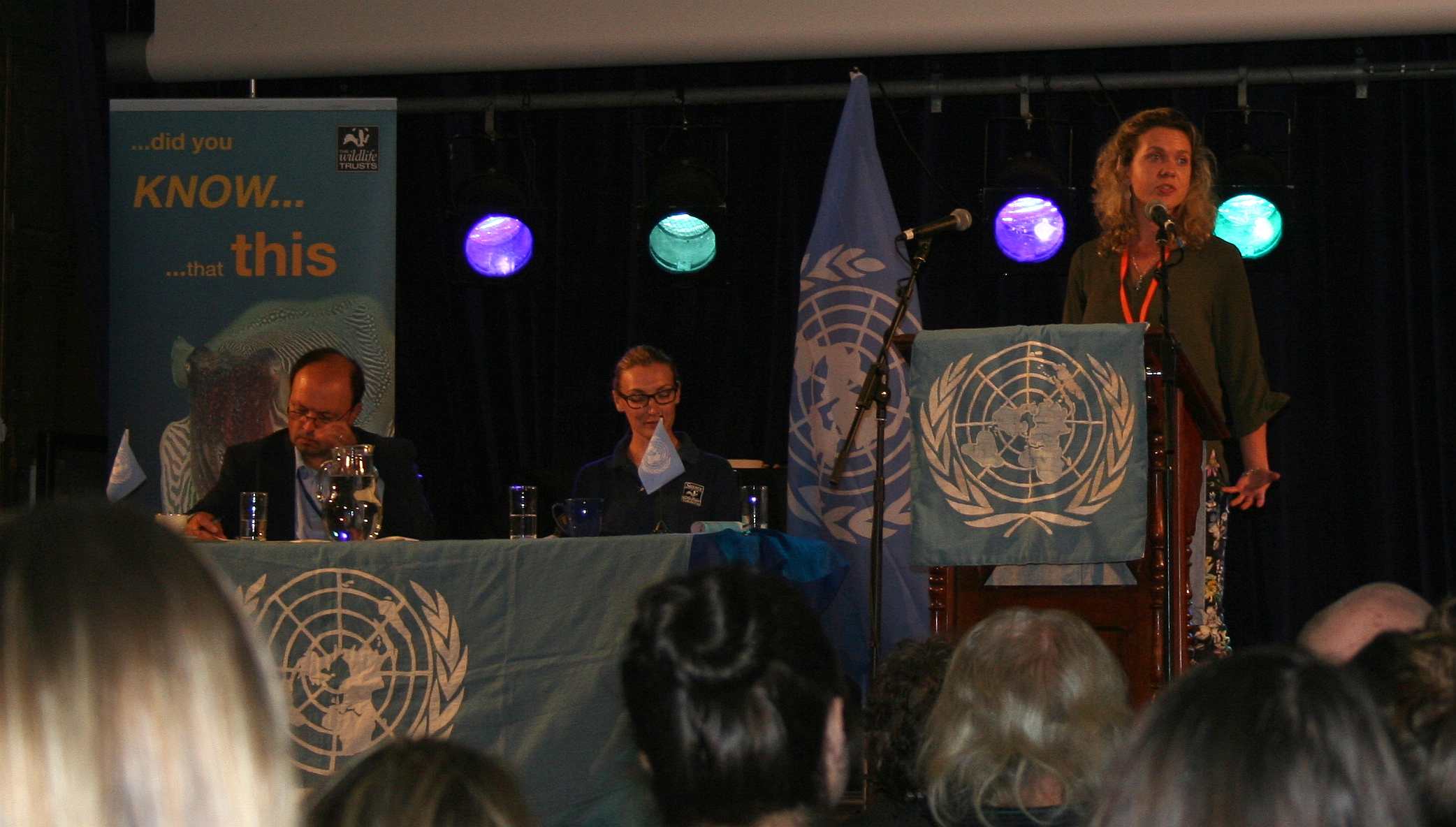 Gonzalo Alvarez, Sarah Ward and Adriana Ford at the Ocean Symposium in Hastings September 2018