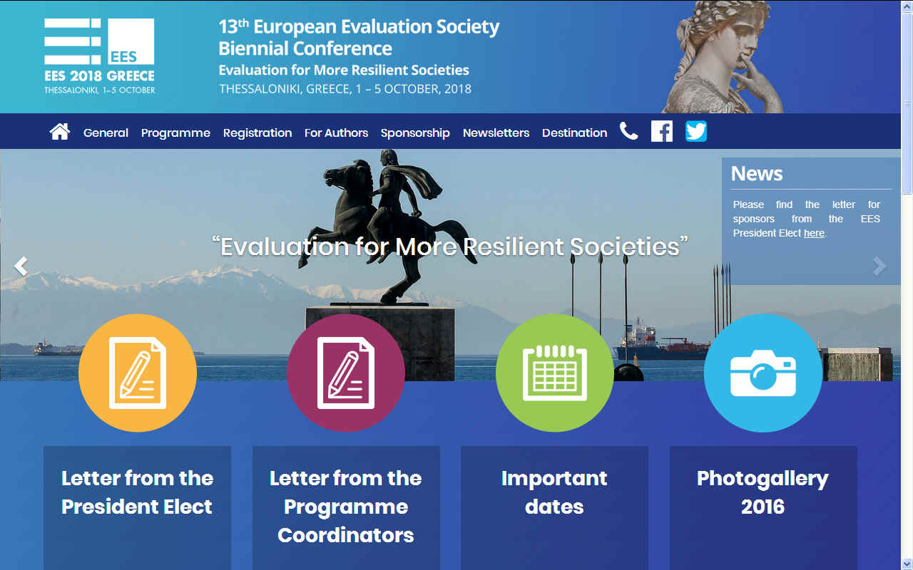 13th European Evaluation Society conference, october 2018
